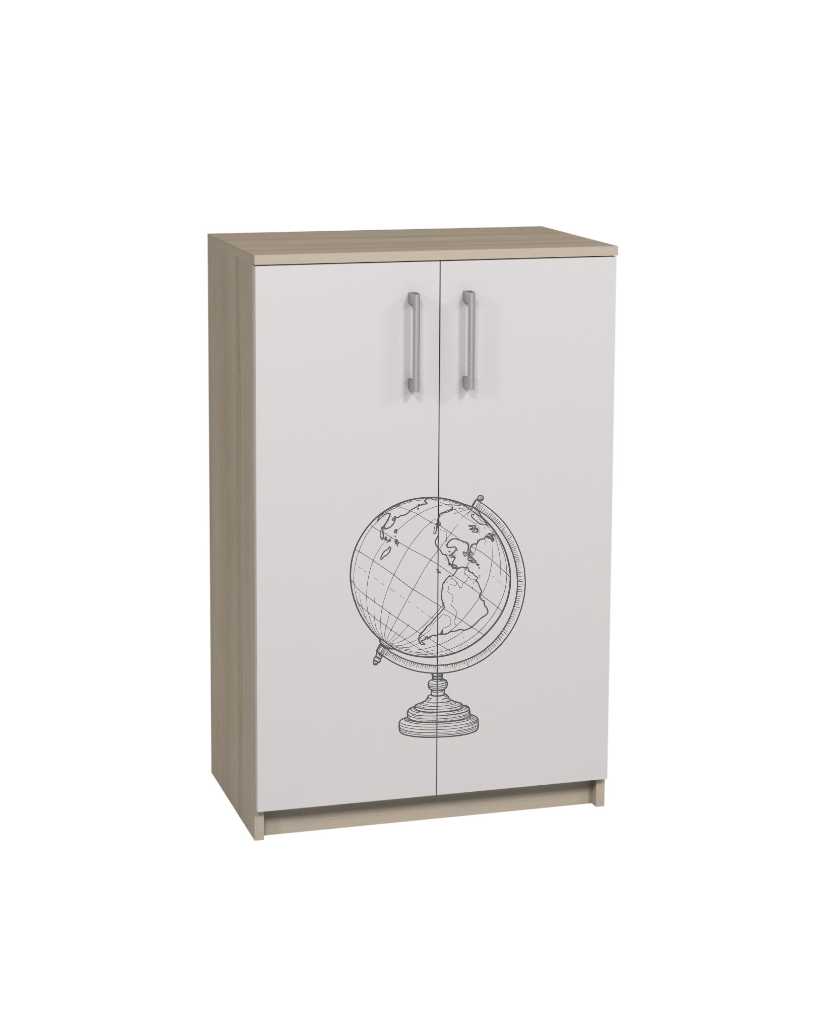 Шафа 2-дверна з фотодруком для облаштування кабінетів географії, АЛМАНТ, 702х405х1105 мм.